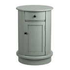 Meuble d'appoint gris en bois avec tiroir et porte, 1 personne