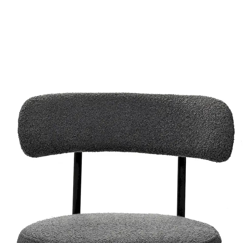 Chaise de salle à manger à dossier incurvé — Blanc / Gris / Vert / Marron, assise en velours, pieds en métal, lot de 2