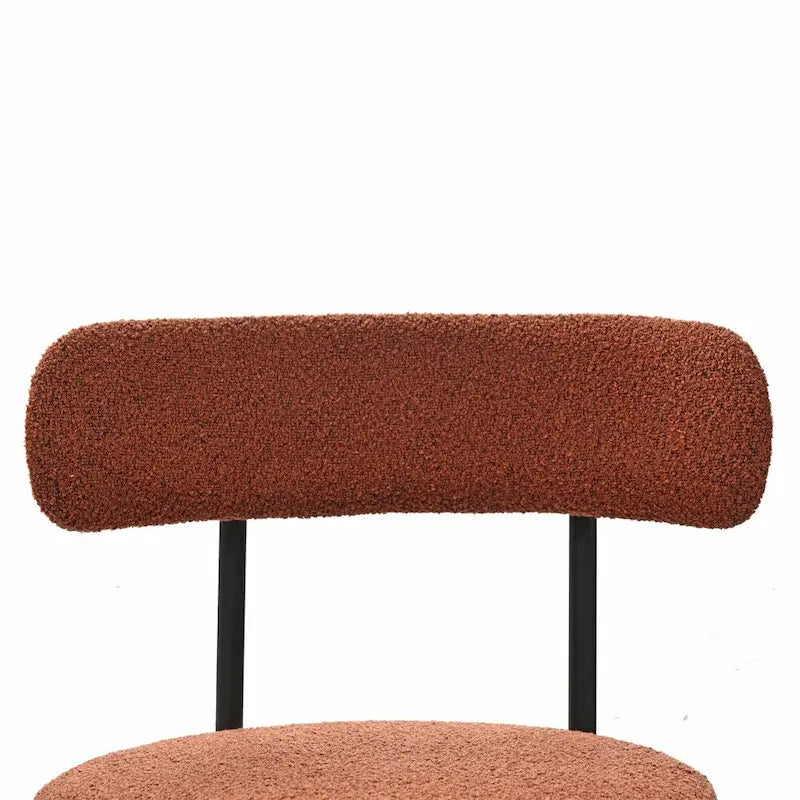 Chaise de salle à manger à dossier incurvé — Blanc / Gris / Vert / Marron, assise en velours, pieds en métal, lot de 2