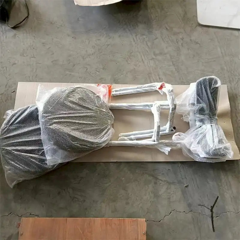 Chaise de salle à manger à dossier incurvé — Blanc / Gris / Vert / Marron, assise en velours, pieds en métal, lot de 2