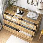Commode en bois à tiroirs larges, naturelle, 4 tiroirs, simple