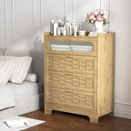 Commode en bois à tiroirs larges, naturelle, 4 tiroirs, simple