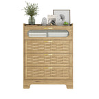 Commode en bois à tiroirs larges, naturelle, 4 tiroirs, simple