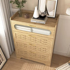 Commode en bois à tiroirs larges, naturelle, 4 tiroirs, simple