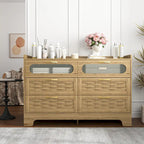 Commode en bois à tiroirs larges, naturelle, 4 tiroirs, simple