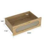 Commode en bois à tiroirs larges, naturelle, 4 tiroirs, simple
