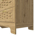 Commode en bois à tiroirs larges, naturelle, 4 tiroirs, simple