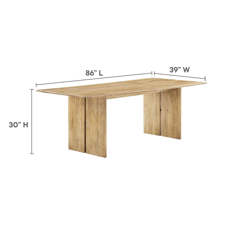 Ensemble table et banc de salle à manger rectangulaire en bois massif chêne/noyer, 8 places