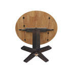 Table à dîner sur pied avec plateau à rabats ronds, finition charbon lavé, coloris noir/hickory, 2 à 4 places