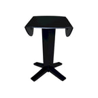Table à dîner sur pied avec plateau à rabats ronds, finition charbon lavé, coloris noir/hickory, 2 à 4 places