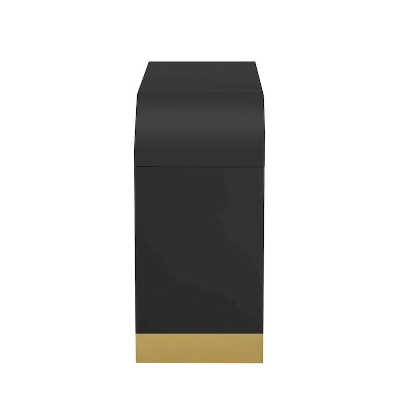 Meuble blanc/bleu marine/noir et or avec étagères réglables — Usage 1 personne