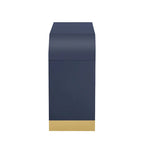 Meuble blanc/bleu marine/noir et or avec étagères réglables — Usage 1 personne