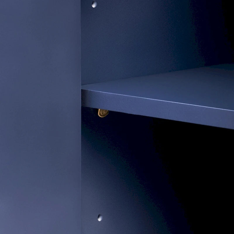 Meuble blanc/bleu marine/noir et or avec étagères réglables — Usage 1 personne