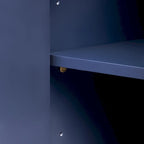 Meuble blanc/bleu marine/noir et or avec étagères réglables — Usage 1 personne