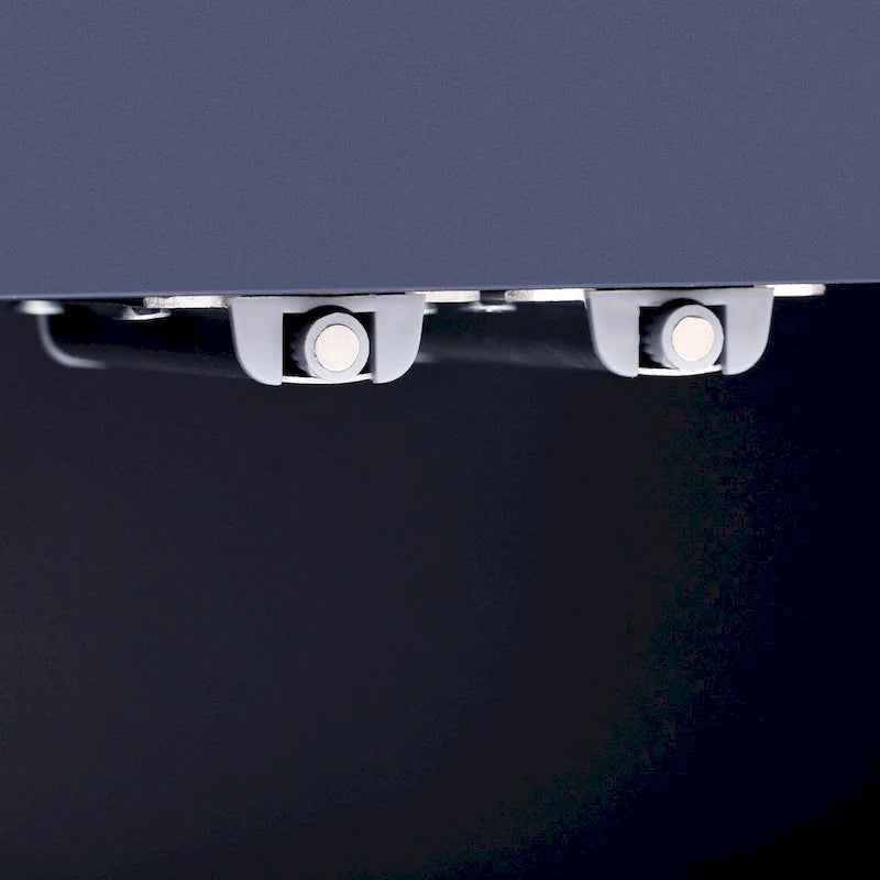 Meuble blanc/bleu marine/noir et or avec étagères réglables — Usage 1 personne
