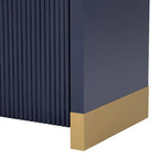Meuble blanc/bleu marine/noir et or avec étagères réglables — Usage 1 personne