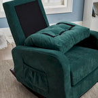 Fauteuil d'appoint à oreilles haut de dossier vert antique, une place