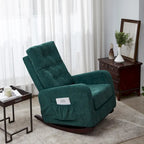 Fauteuil d'appoint à oreilles haut de dossier vert antique, une place