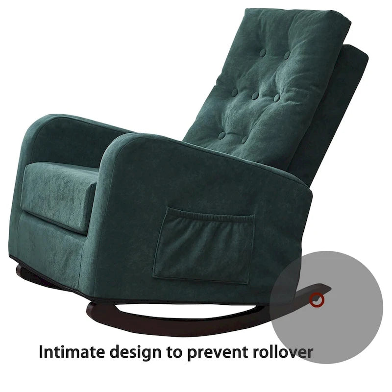 Fauteuil d'appoint à oreilles haut de dossier vert antique, une place