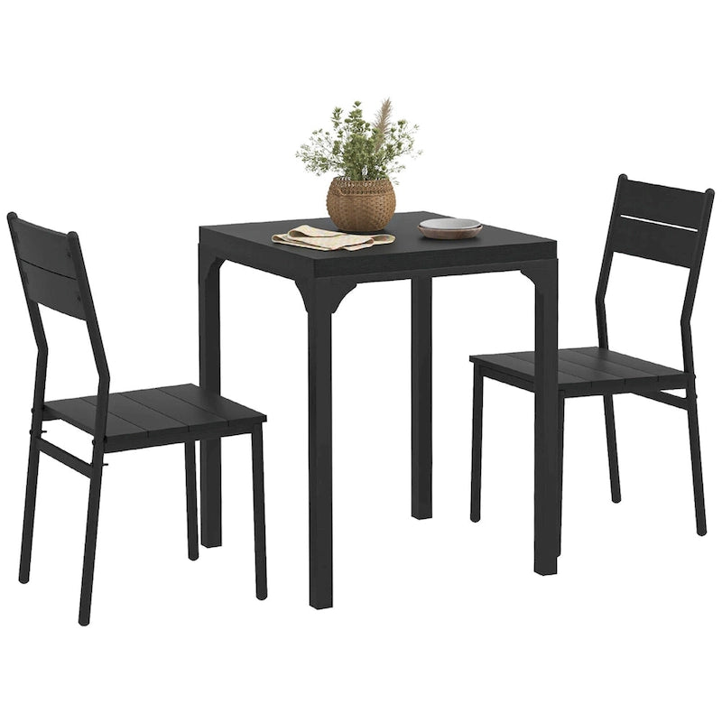 Ensemble de table à manger 3 pièces pour 2 personnes, hauteur comptoir, marron rustique