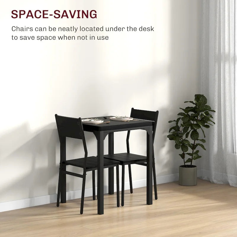 Ensemble de table à manger 3 pièces pour 2 personnes, hauteur comptoir, marron rustique