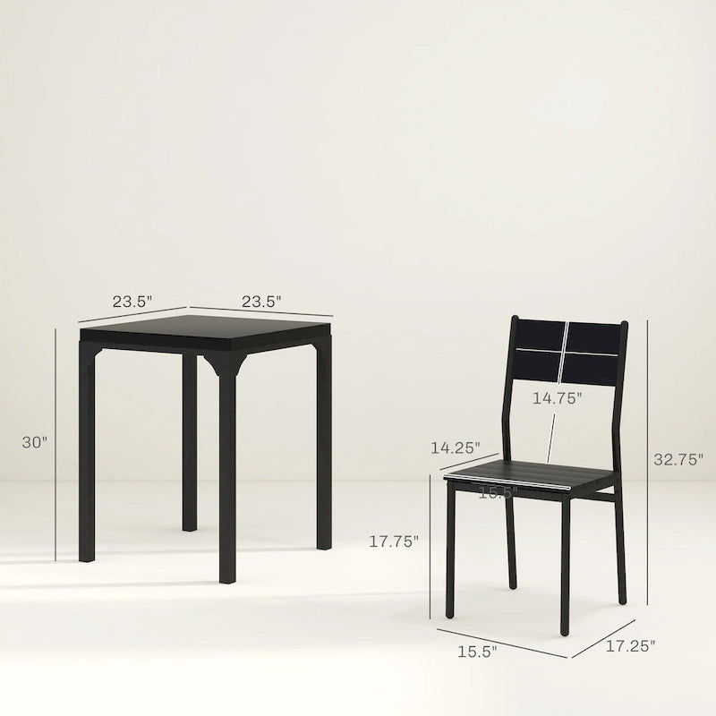 Ensemble de table à manger 3 pièces pour 2 personnes, hauteur comptoir, marron rustique