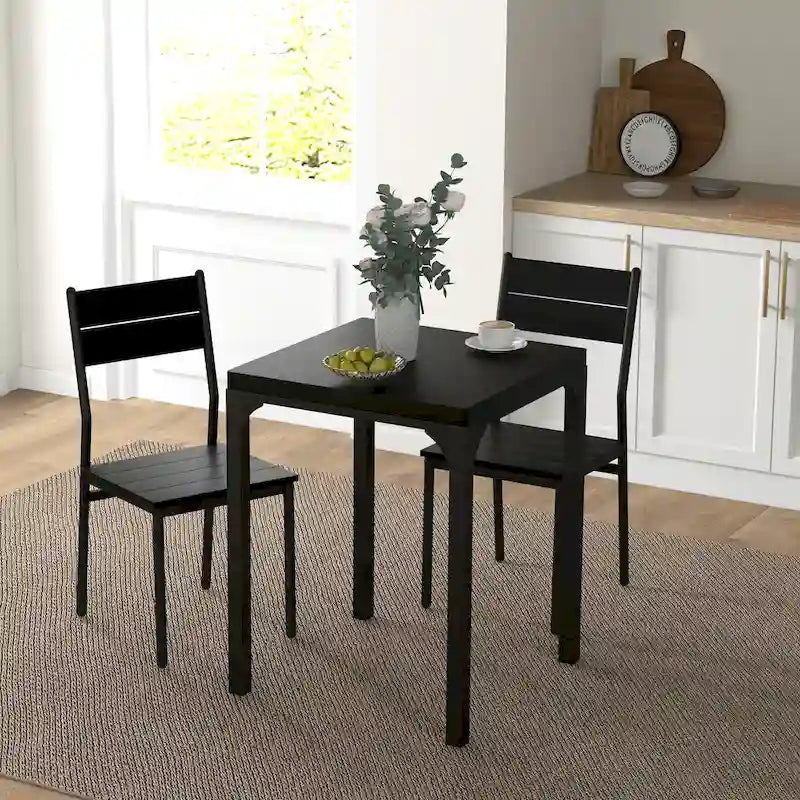 Ensemble de table à manger 3 pièces pour 2 personnes, hauteur comptoir, marron rustique