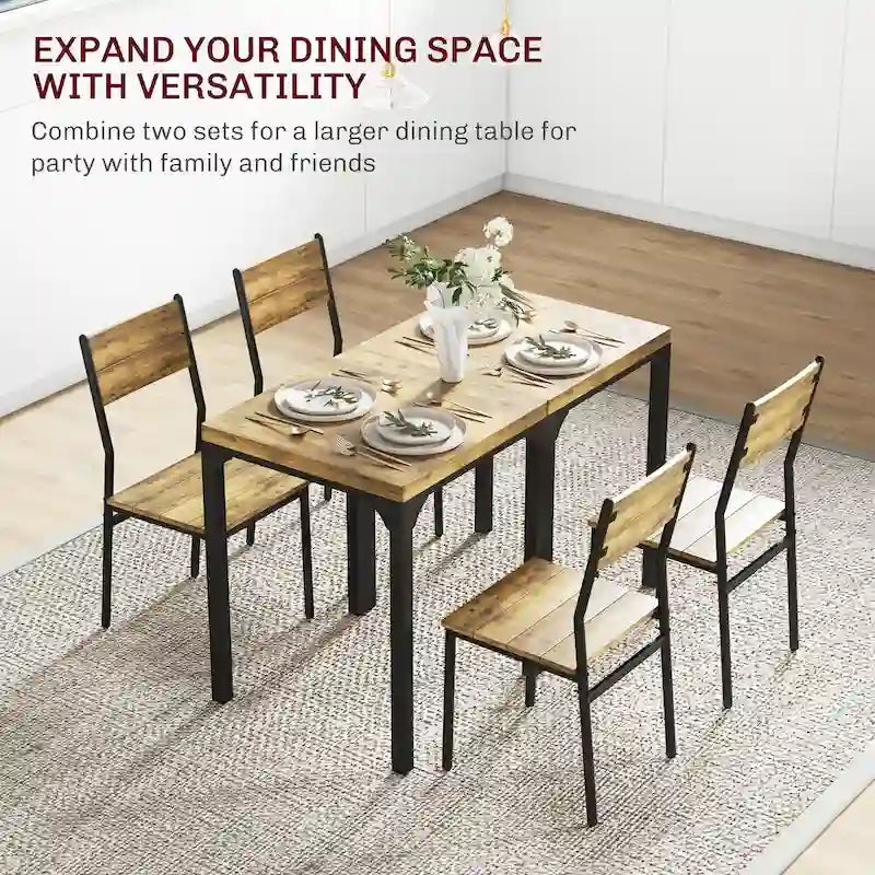 Ensemble de table à manger 3 pièces pour 2 personnes, hauteur comptoir, marron rustique
