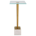 Table d'appoint ronde en laiton et verre blanc – Unité