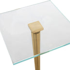Table d'appoint ronde en laiton et verre blanc – Unité