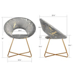 Fauteuil d'appoint en velours avec motif doré, noir / vert foncé / gris, 1 place
