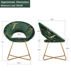 Fauteuil d'appoint en velours avec motif doré, noir / vert foncé / gris, 1 place