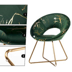 Fauteuil d'appoint en velours avec motif doré, noir / vert foncé / gris, 1 place