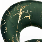 Fauteuil d'appoint en velours avec motif doré, noir / vert foncé / gris, 1 place