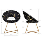 Fauteuil d'appoint en velours avec motif doré, noir / vert foncé / gris, 1 place