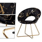 Fauteuil d'appoint en velours avec motif doré, noir / vert foncé / gris, 1 place