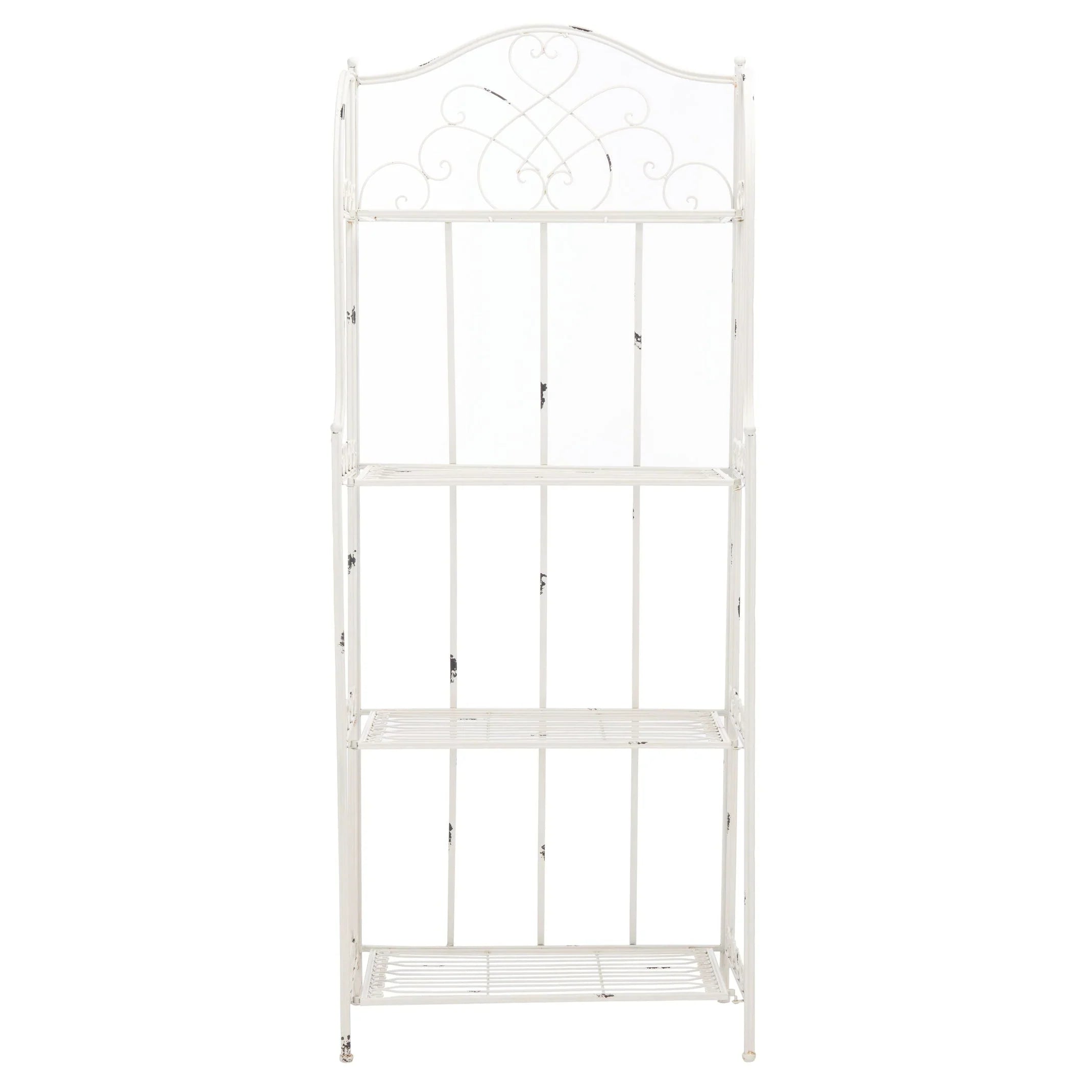 SAFAVIEH Bryn Étagère de boulanger d'extérieur victorienne en fer forgé à 4 niveaux - 63,5 cm l x 38,1 cm P x 160 cm H - 25L x 15P x 63H