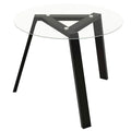 Table de salle à manger ronde en verre Costway 36" pour 4 personnes avec plateau en verre trempé - Voir détails