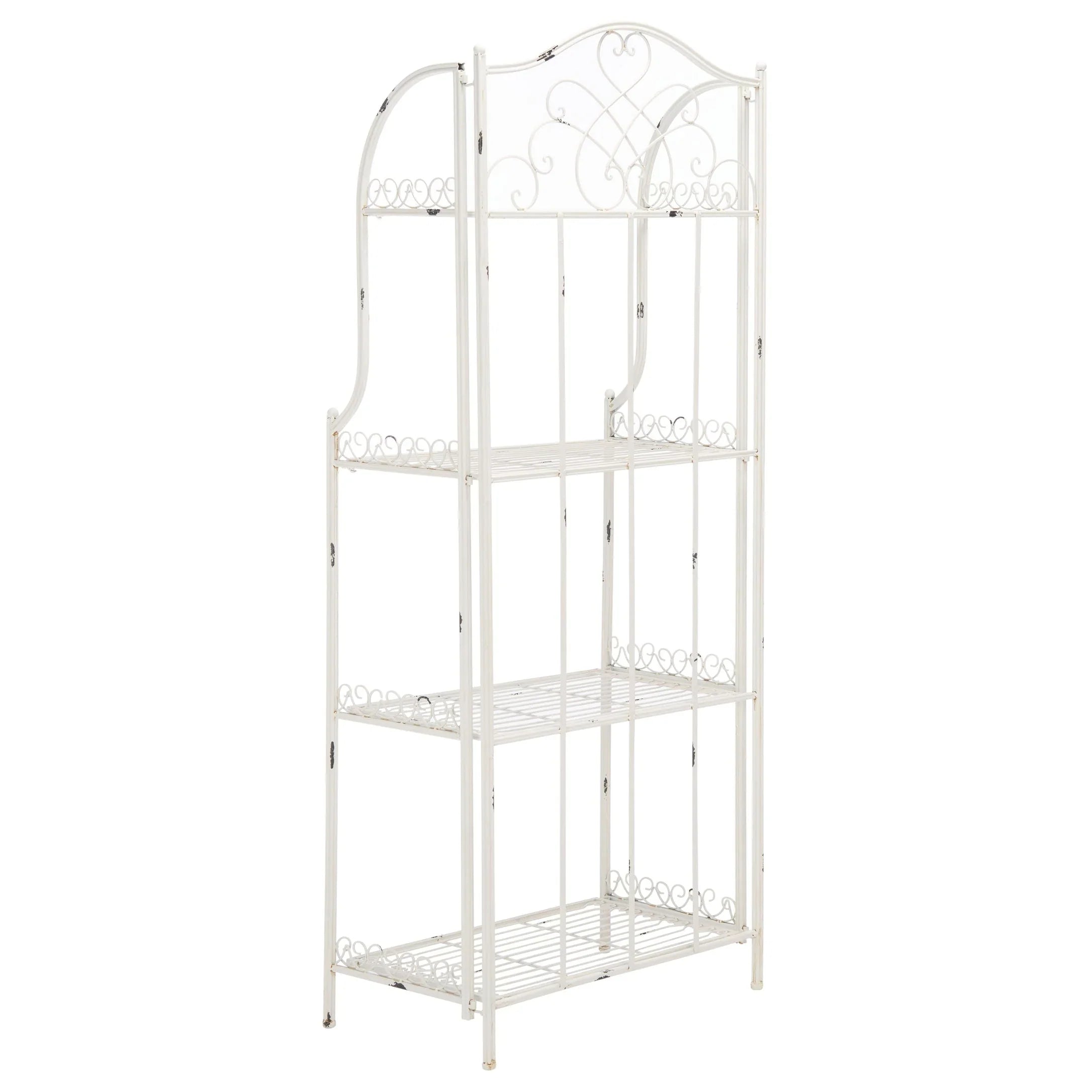 SAFAVIEH Bryn Étagère de boulanger d'extérieur victorienne en fer forgé à 4 niveaux - 63,5 cm l x 38,1 cm P x 160 cm H - 25L x 15P x 63H