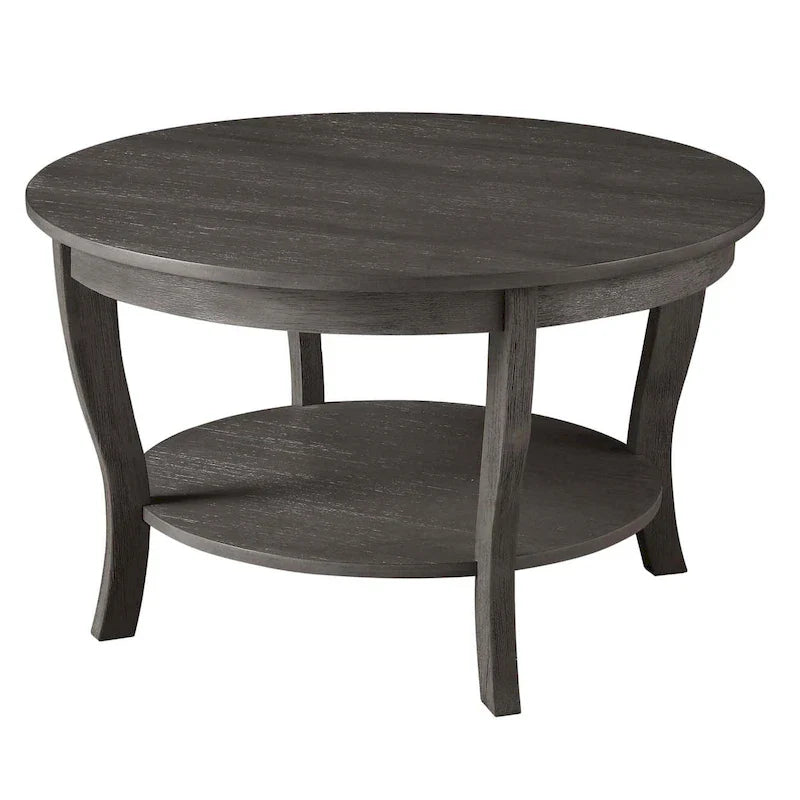 Table basse ronde avec étagère