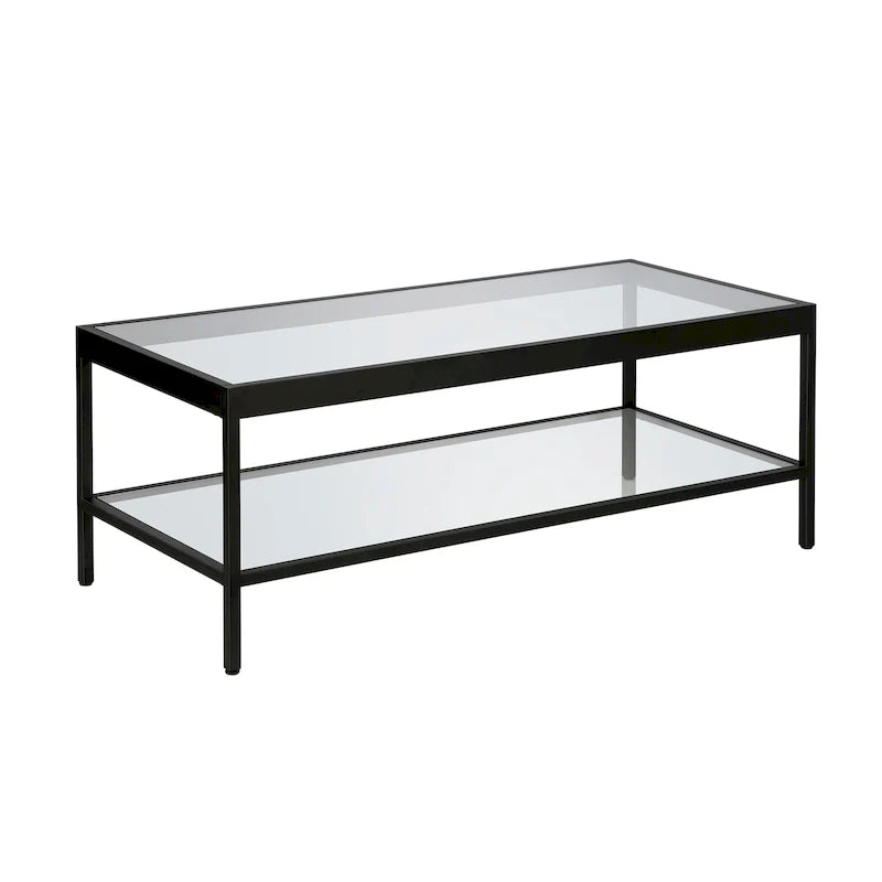 Table basse Alexis en métal et verre