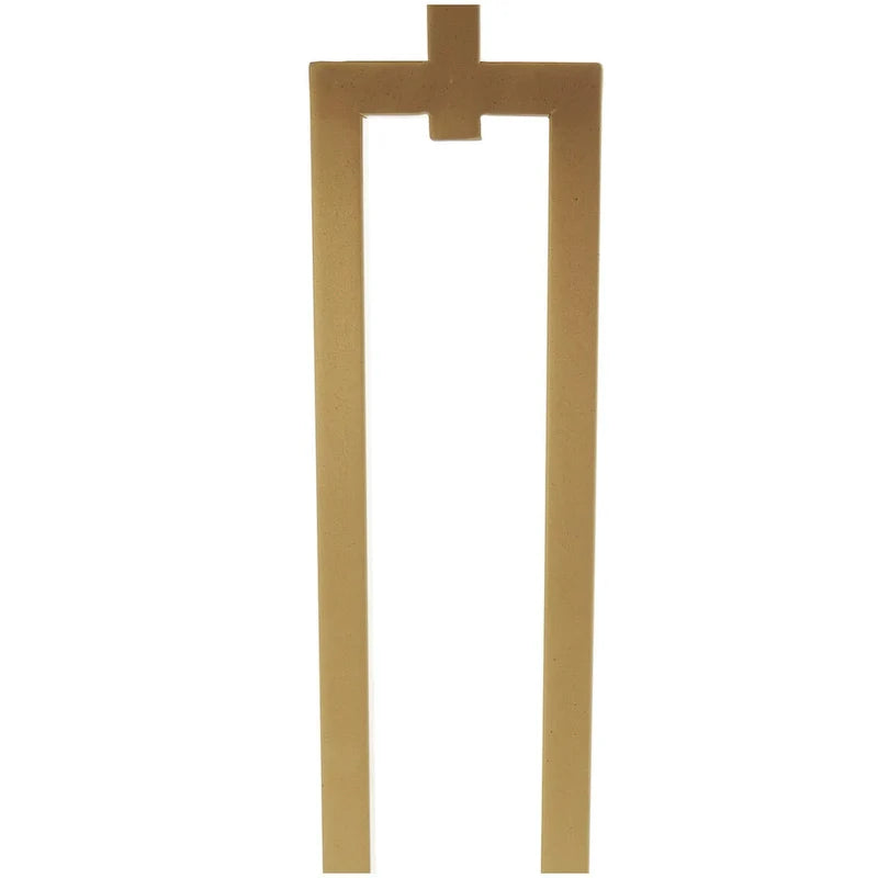 Table d'appoint géométrique en marbre avec support rectangulaire en métal doré - Blanc